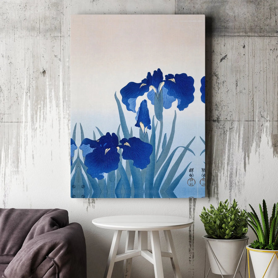Ohara Koson Irises Japanese Woodblock Art Print | Ukiyo-e Floral Gallery Canvas | 1.25" Thick Premium Decor | Classic Asian Art Gift for Home