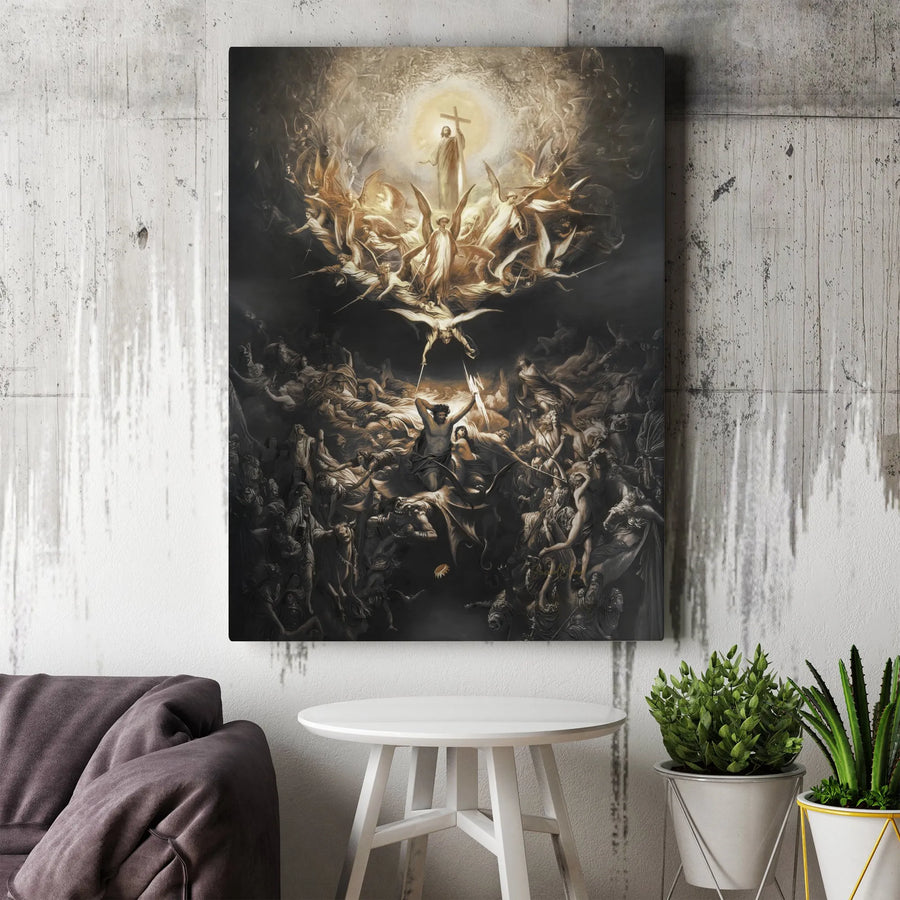 Fall Of The Rebel Angels Canvas Print | Religious Fine Art Wall Decor | 1.25-Inch Premium Gallery Profile | Spiritual Gift For Christian Home