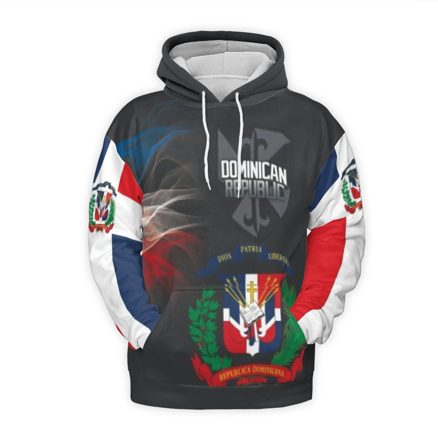 Dominican Republic Hoodie | Dios Patria Libertad Flag Design | Premium 3D Graphic Print | Patriotic Gift for Dominicans