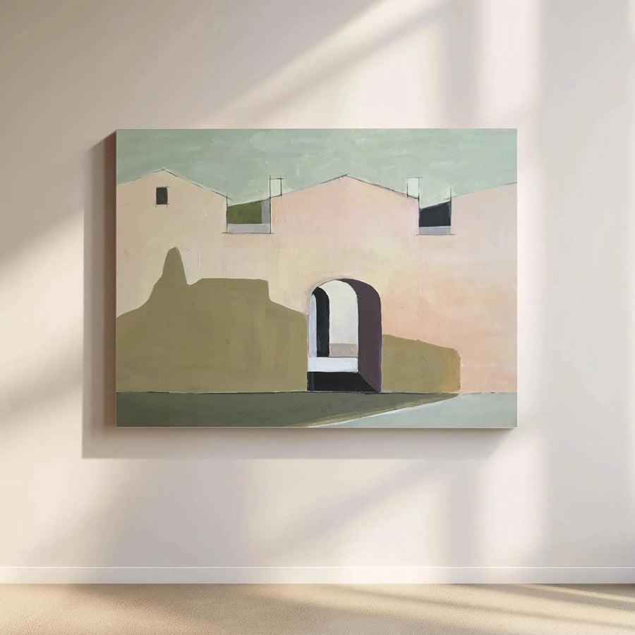 Minimalist Architecture Canvas | Modern Abstract Cityscape Painting | Premium Gallery Wrapped Art | Living Room Decor Gift