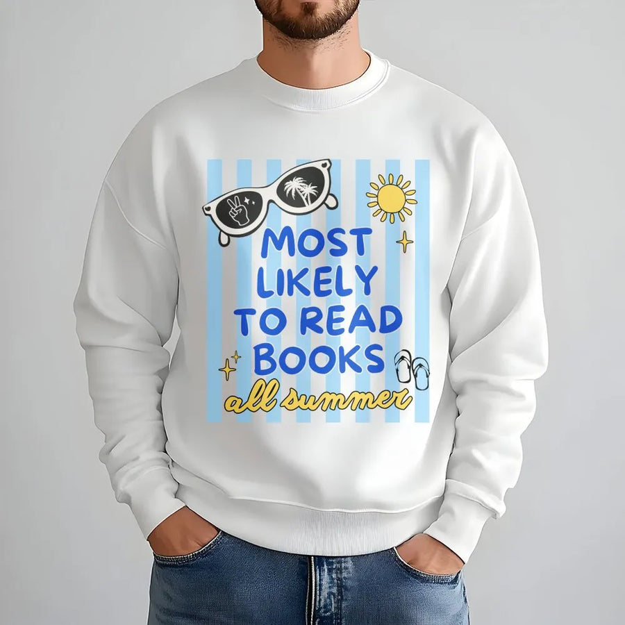 Most Likely To Travel Sweatshirt | Retro Summer Graphic Pullover | Premium Soft Cotton Blend | Funny Vacation Gift for Traveler