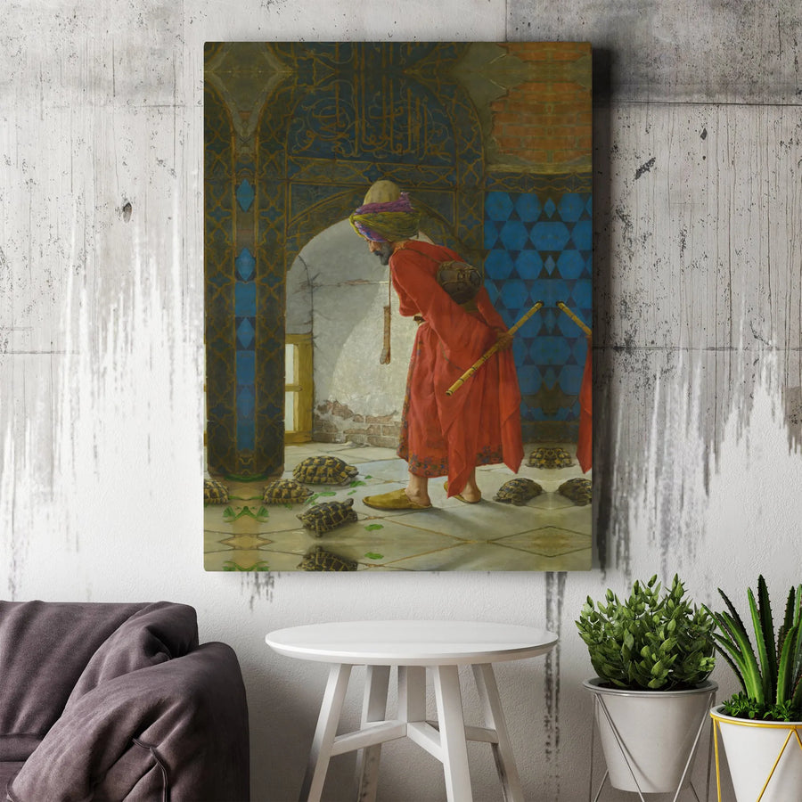The Tortoise Trainer Canvas Print | Osman Hamdi Bey Orientalist Wall Art | Premium Gallery-Wrapped 1.25" Profile | Fine Art Home Office Decor
