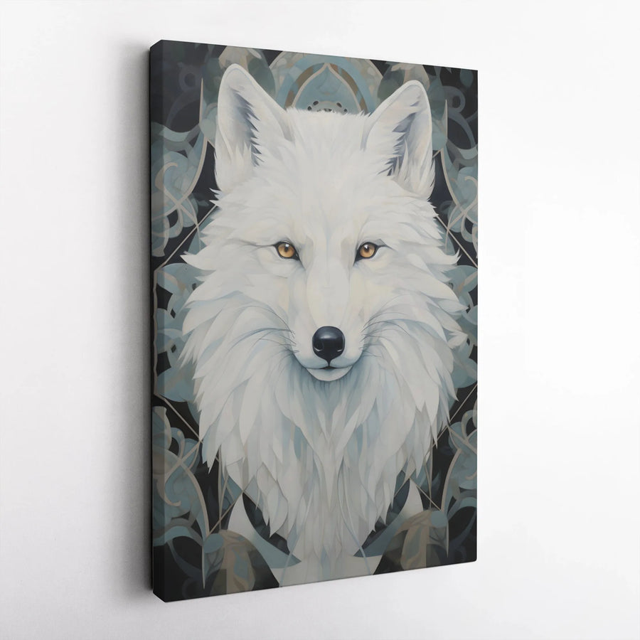 White Wolf Wall Art Canvas | Majestic Arctic Animal Portrait | Premium Fade-Resistant Gallery Print | Animal Lover Home Decor Gift