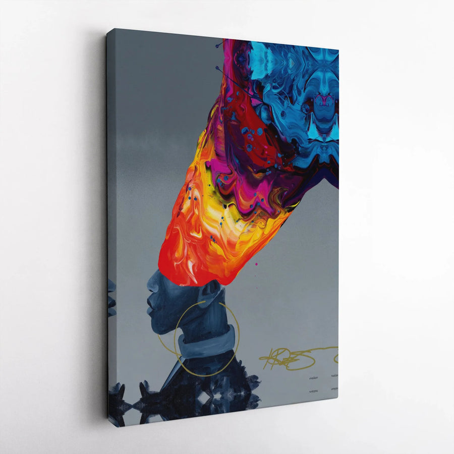 Abstract African Queen Canvas Wall Art | Vibrant Fluid Art Portrait | Premium Gallery Wrapped Canvas | Modern Afrocentric Home Decor Gift