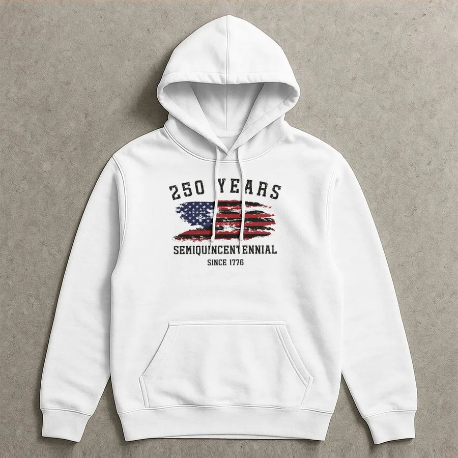 USA 250th Anniversary Hoodie | Retro Distressed American Flag | Premium Cotton Blend | Patriotic Collector's Gift for 4th of July