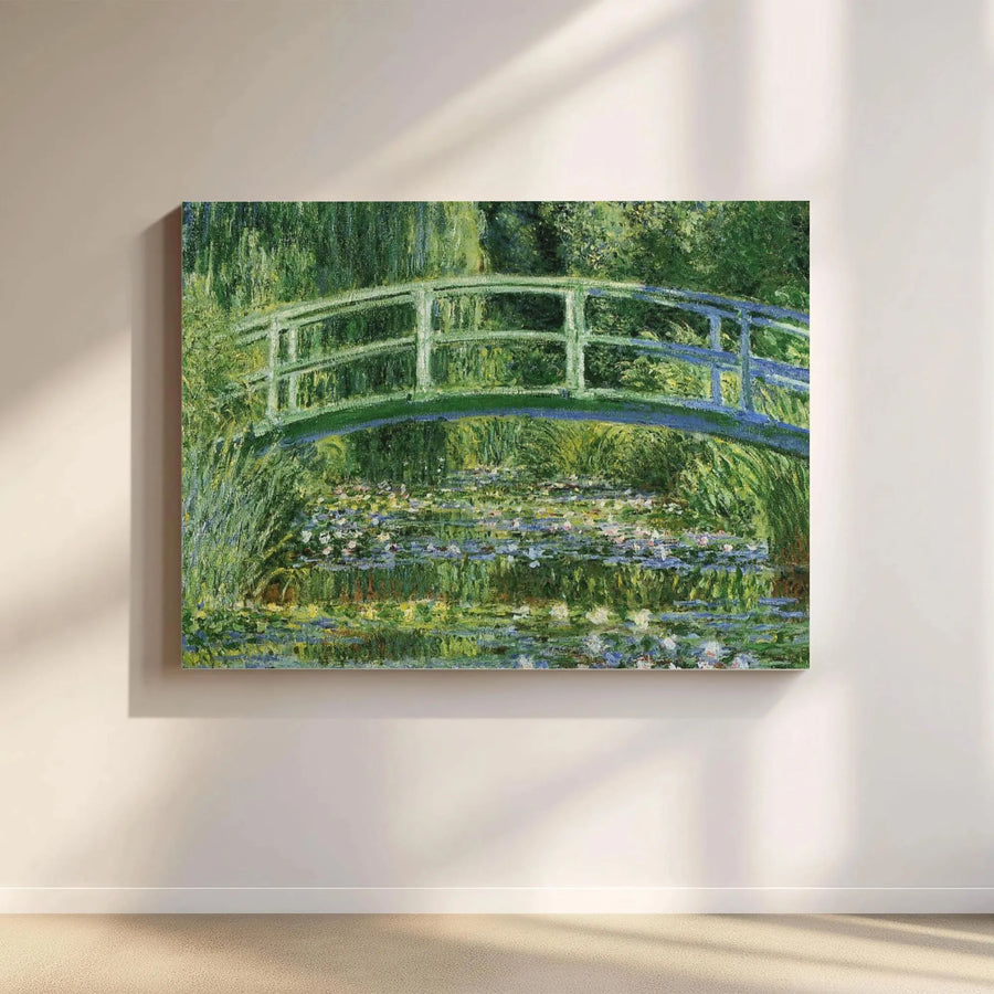 Monet Water Lily Pond Canvas Print | Japanese Bridge Painting Reproduction | Premium Fade-Resistant Ink | Collector's Gift for Art Lovers