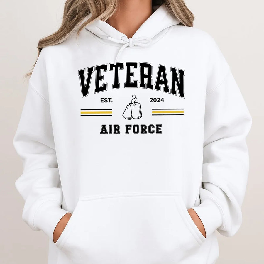 US Air Force Veteran Hoodie | Military Retirement Gift | Premium Cotton Blend | Unisex Apparel for Veterans Day & Memorial Day