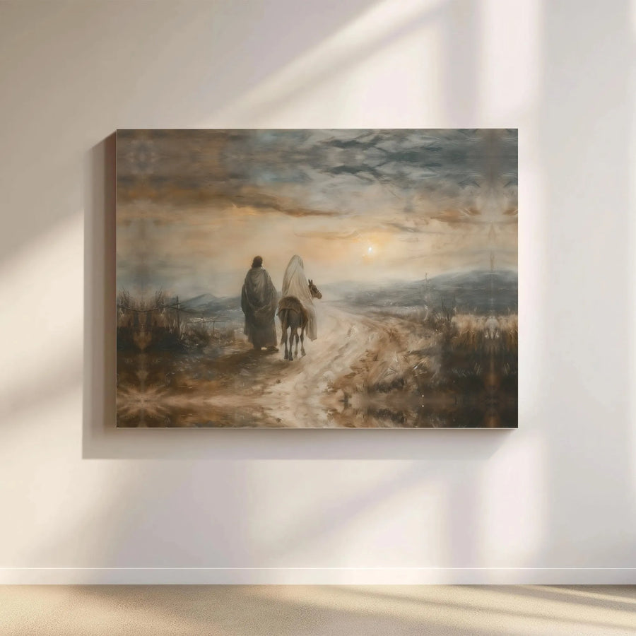 The Flight Into Egypt Canvas Print | Biblical Wall Art Painting | Premium Gallery Wrap Decor | Religious Home Gift for Christians
