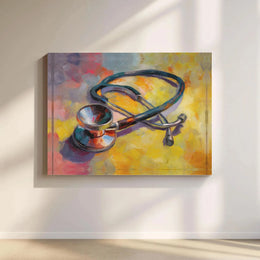 Stethoscope Canvas Art | Impressionist Medical Painting | Premium 1.25 Inch Gallery Wrap | Doctor Office Decor Gift for Nurse or Medical Student