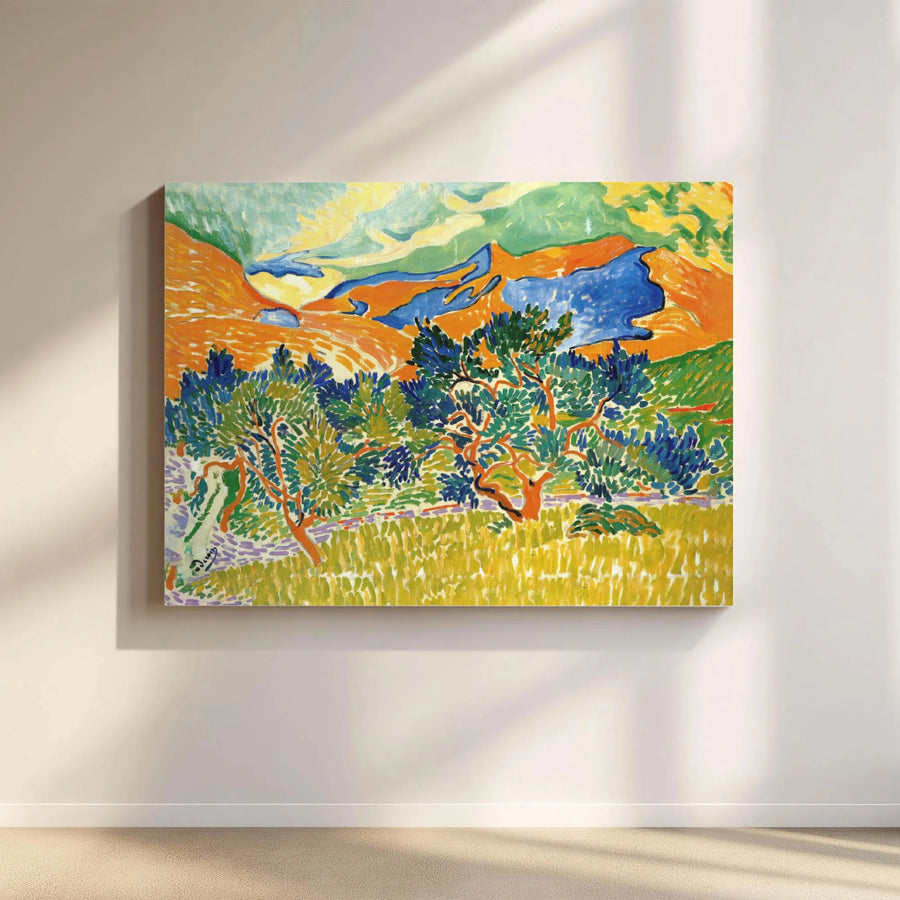 André Derain Mountains at Collioure Canvas Print | Vibrant Fauvist Landscape | Premium Fade-Resistant Print | Art History Collector's Gift