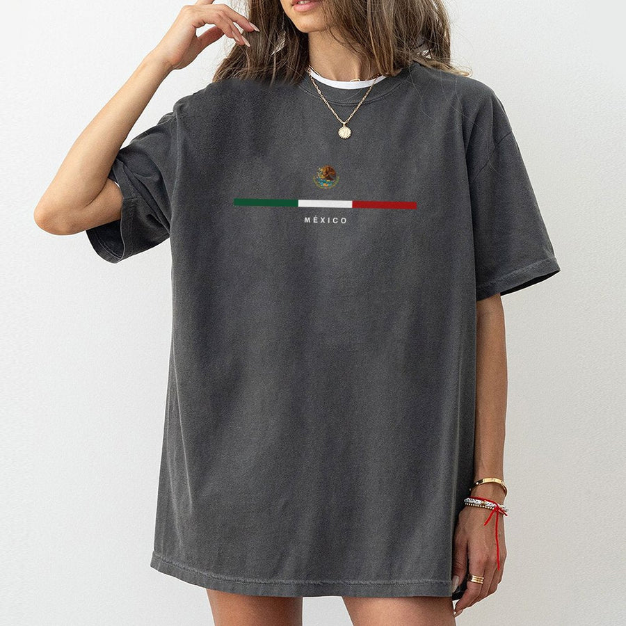 Mexico Flag T-Shirt | Minimalist Mexican Emblem Design | Premium 100% Cotton Tee | Gift for Mexican Heritage and Proud Patriots