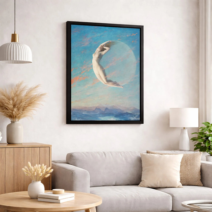 Selene Moon Goddess Wall Art | Fine Art Canvas Print by Albert Aublet | Premium 1.25 Inch Gallery Wrap | Mythological Home Decor Gift