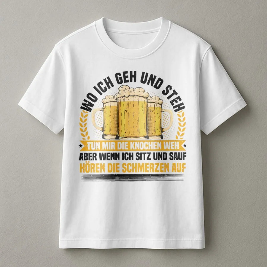 Lustiges Bier Spruch T-Shirt | Biertrinker Spruch Grafik | Premium Baumwolle Shirt | Geschenk für Männer Papa Opa Party