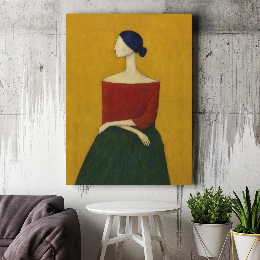 Abstract Woman Canvas Wall Art | Modern Minimalist Faceless Portrait | Premium Gallery Wrap Print | Collector's Gift for Elegant Home Decor