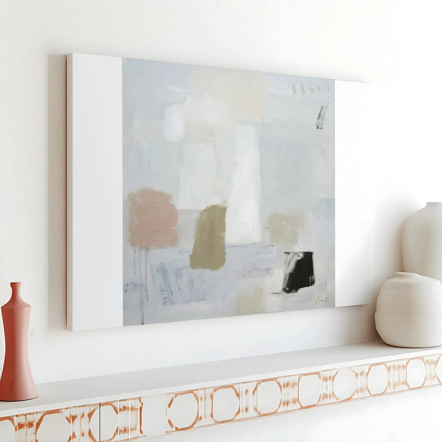 Abstract Canvas Wall Art | Neutral Tone Brushstroke Painting | Premium Gallery Wrapped Canvas | Modern Living Room Decor Gift