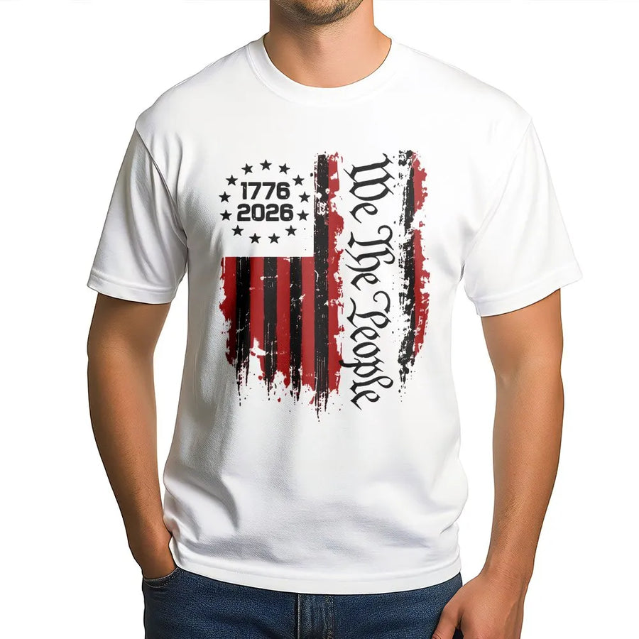 250th Anniversary American Flag T-Shirt | Vintage We The People Graphic | Premium Cotton USA Patriotic Tee | Collector's 1776-2026 Freedom Gift