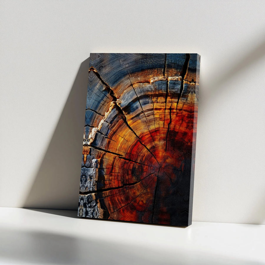 Abstract Tree Rings Wall Art | Vibrant Wood Grain Canvas Print | Premium Gallery Wrap 1.25" Depth | Modern Nature Home Decor for Living Room