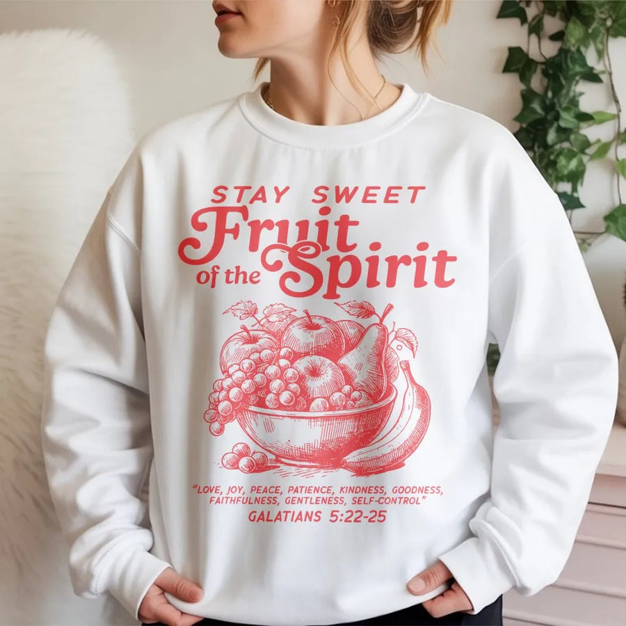 Fruit Of The Spirit Sweatshirt | Galatians 5:22 Bible Verse Design | Premium Soft Unisex Apparel | Christian Faith Gift For Women And Men