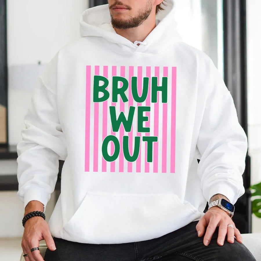 Bruh We Out Hoodie | Funny Last Day of School Graphic Tee | Premium Unisex Soft Cotton Shirt | Summer Vacation Gift for Teachers & Students