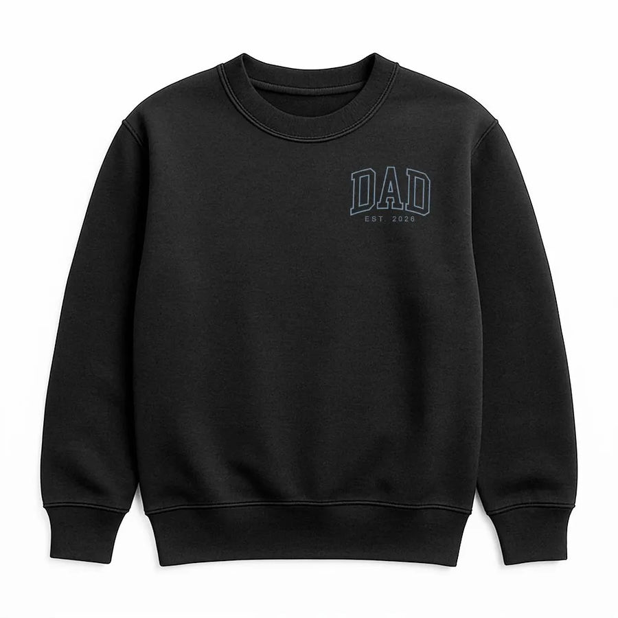 Dad Est 2026 Sweatshirt | First Time Dad Shirt with Minimalist College Font | Premium Soft Cotton | Pregnancy Announcement Gift for Expecting Father