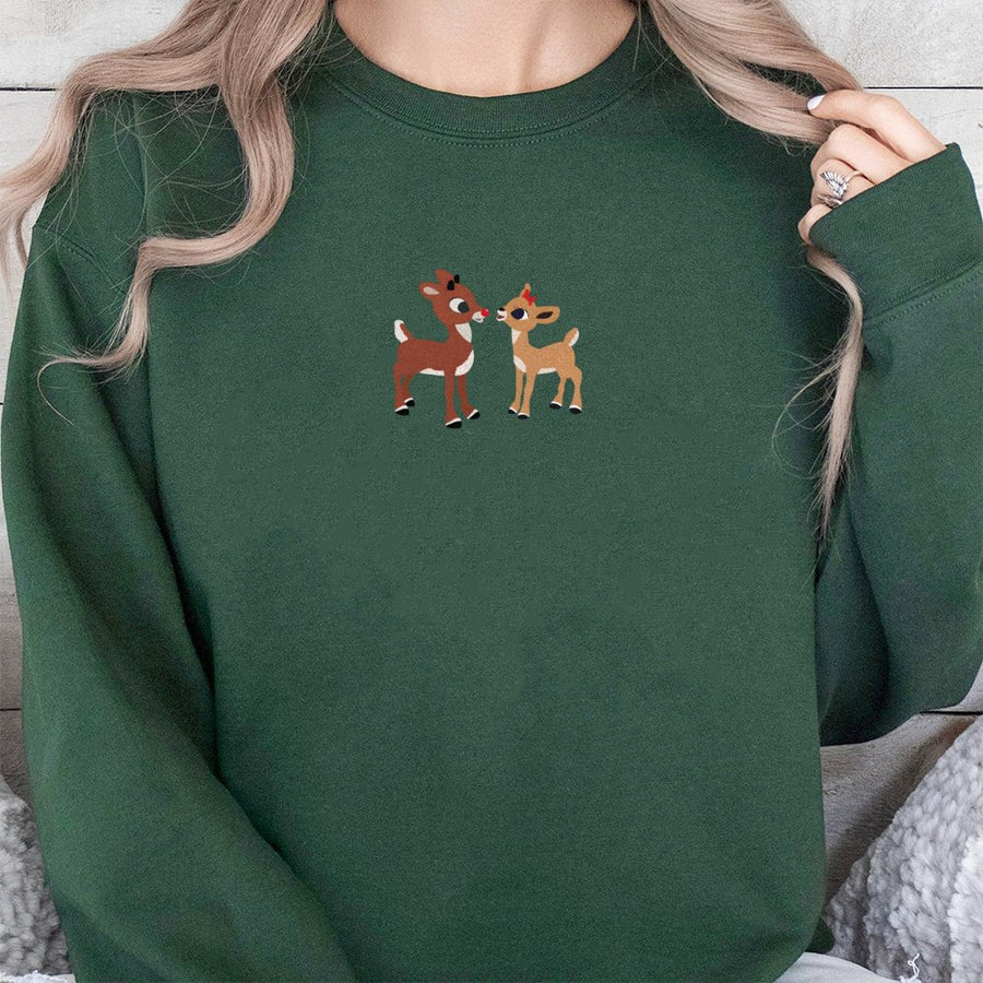 Christmas Reindeer Sweatshirt | Cute Festive Holiday Crewneck | Soft Cotton Blend | Cozy Seasonal Gift for Men and Women