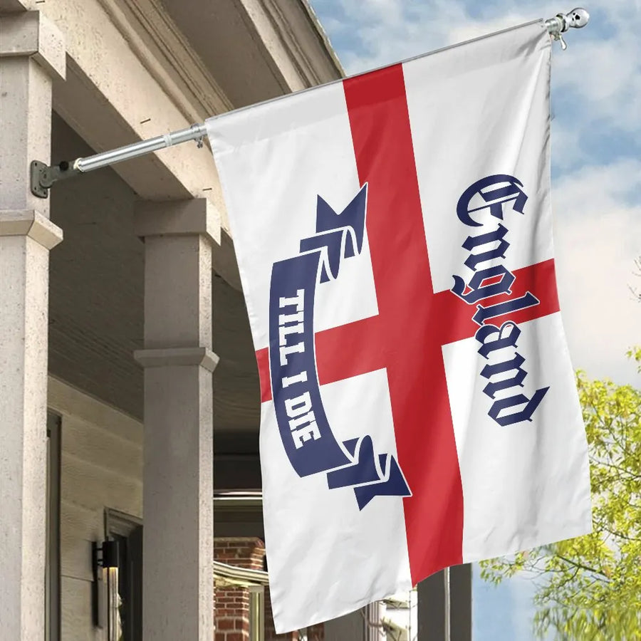 England Flag for House | Till I Die Slogan Banner | Double-Sided Premium Polyester | Patriotic English Home Decor Gift