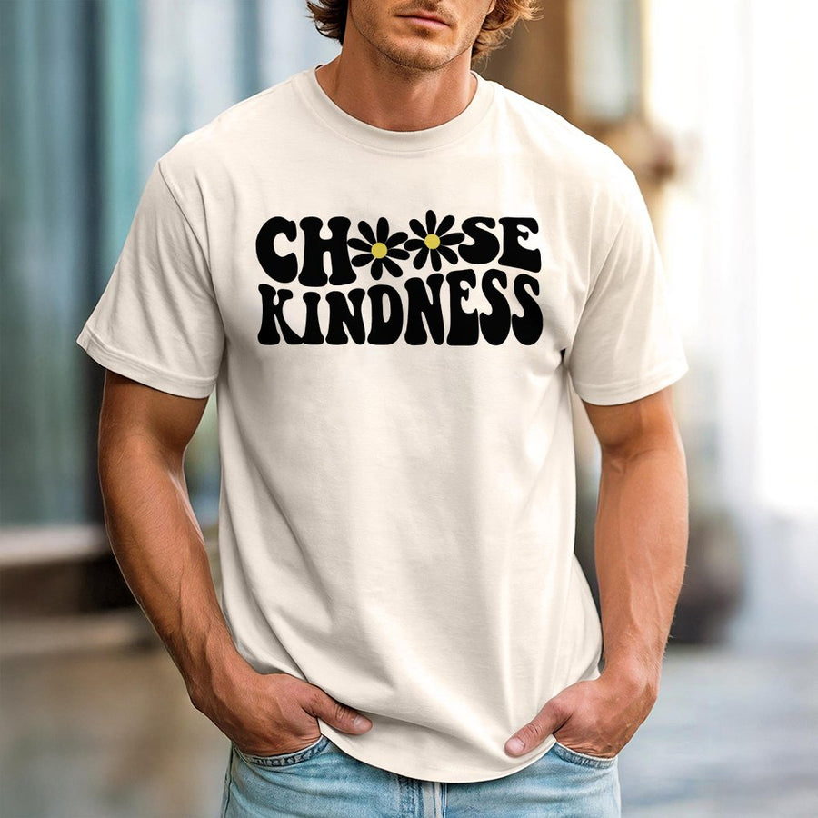 Choose Kindness T-Shirt | Retro Daisy Flower Graphic | 100% Cotton Premium Tee | Positive Mental Health Gift For Teacher