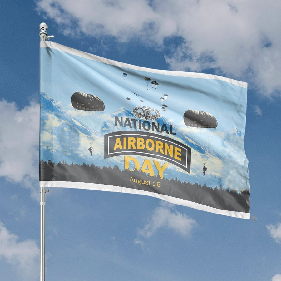 National Airborne Day House Flag | Military Paratrooper Tribute Decor | Premium Weather-Resistant Polyester | Patriotic Veteran Gift & Garden Banner