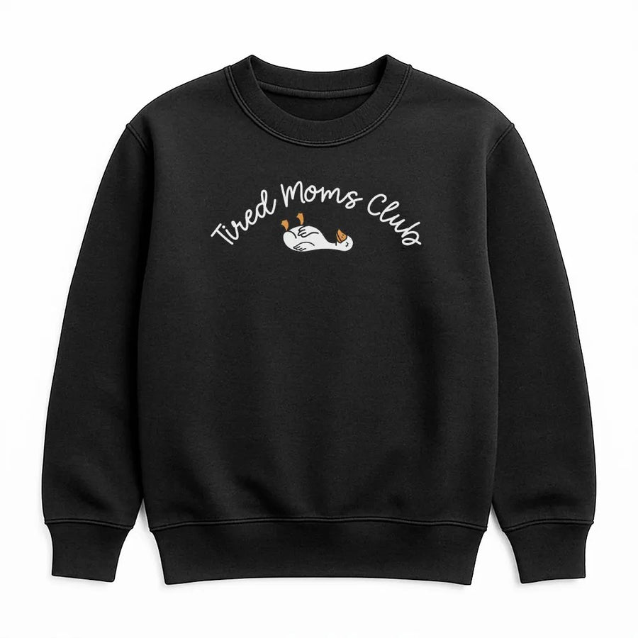 Tired Moms Club Sweatshirt | Funny Mom Life Goose Graphic | Premium Cotton Blend Crewneck | Sarcastic Mother's Day Gift for Her
