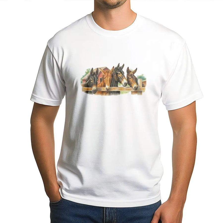 Vintage Horse T-Shirt | Western Farm Scene Graphic Sweatshirt | Premium Cotton Blend | Gift for Country Cowboy & Rodeo Lovers