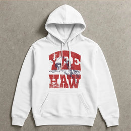 Yee Haw Cowboy Hoodie | Retro Patriotic Western Graphic | Premium Soft Cotton | 4th of July Rodeo Gift for Cowgirl