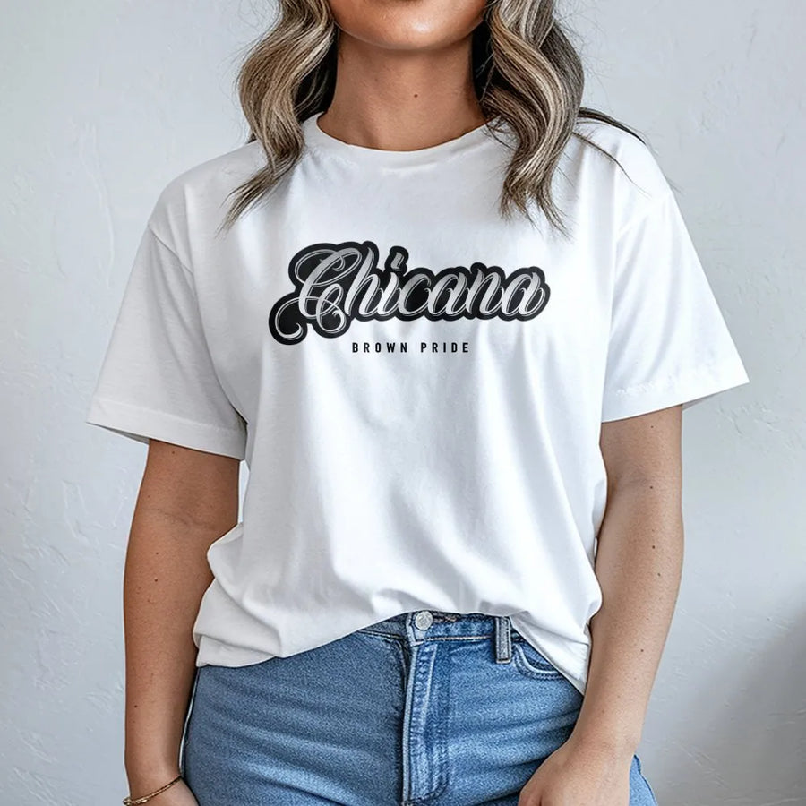 Chicana Brown Pride T-Shirt | Latina Heritage Graphic Tee | Premium Combed Cotton | Empowering Cultural Gift for Women