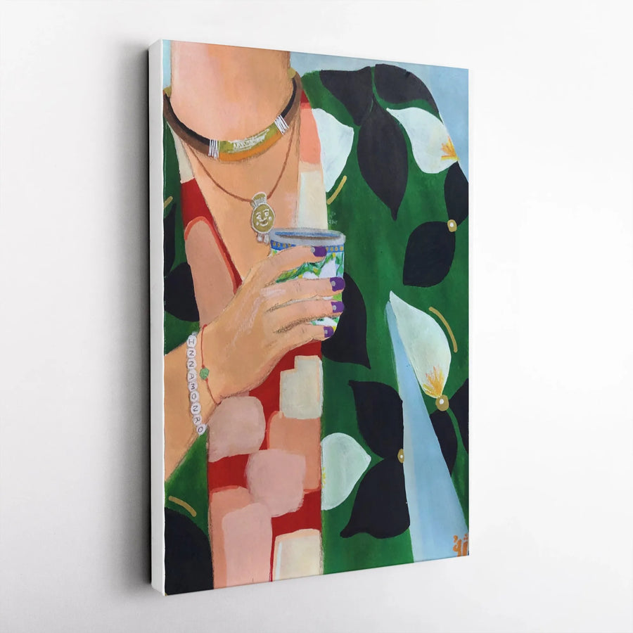 Abstract Woman Portrait Canvas Print | Colorful Bohemian Floral Wall Art | Premium Thick Gallery Canvas | Modern Home Decor Gift