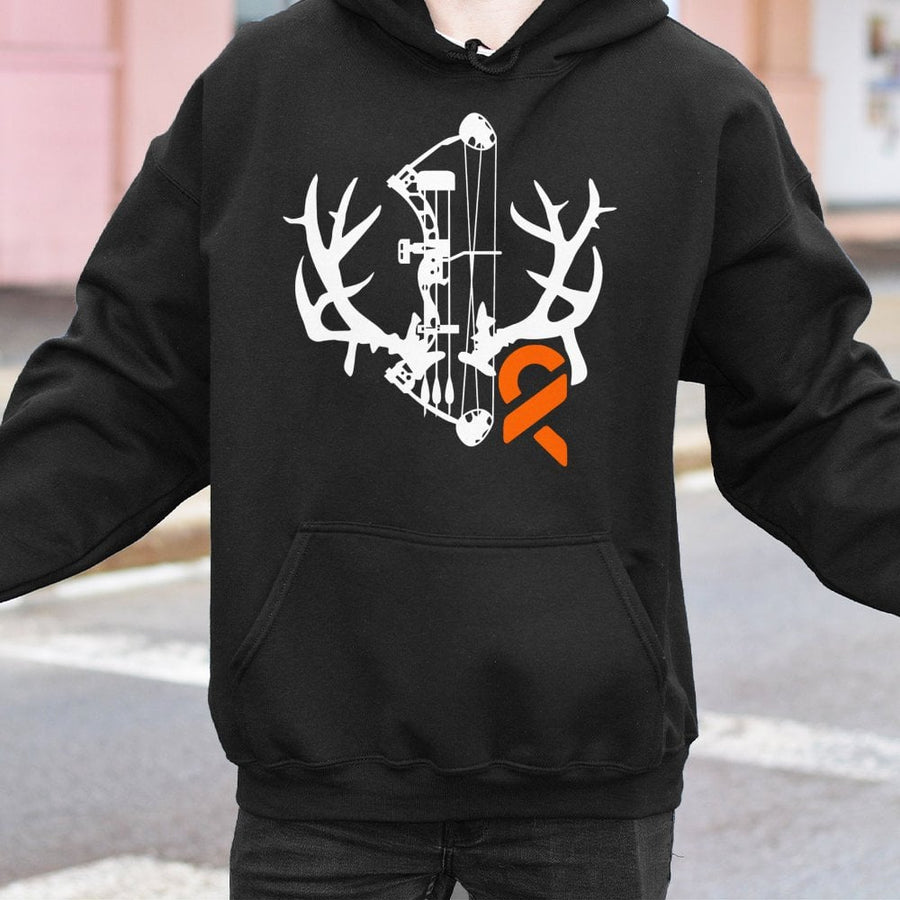 Bowhunting Hoodie | Deer Antler And Compound Bow Graphic | Premium Cotton Blend | Archery Hunter Gift For Men And Women