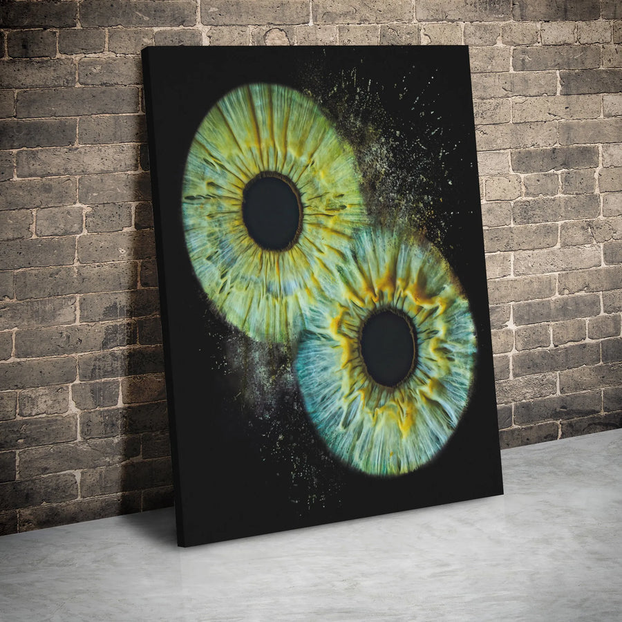 Human Eye Iris Yin Yang Wall Art | Abstract Spiritual Eye Canvas Print | 1.25-Inch Gallery Wrap Premium Decor | Modern Home Office Statement Piece
