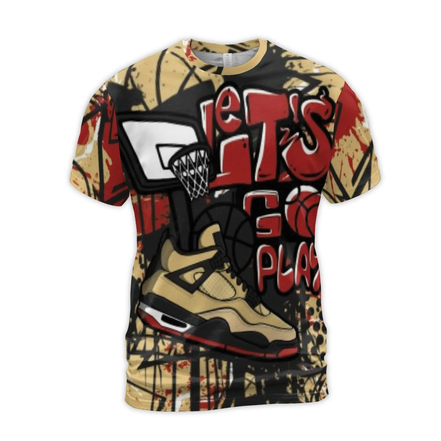 Basketball 3D T-Shirt | Graffiti Sneaker Streetwear Print | Premium Stretch Polyester | Gift for Basketball Players & Sneakerheads