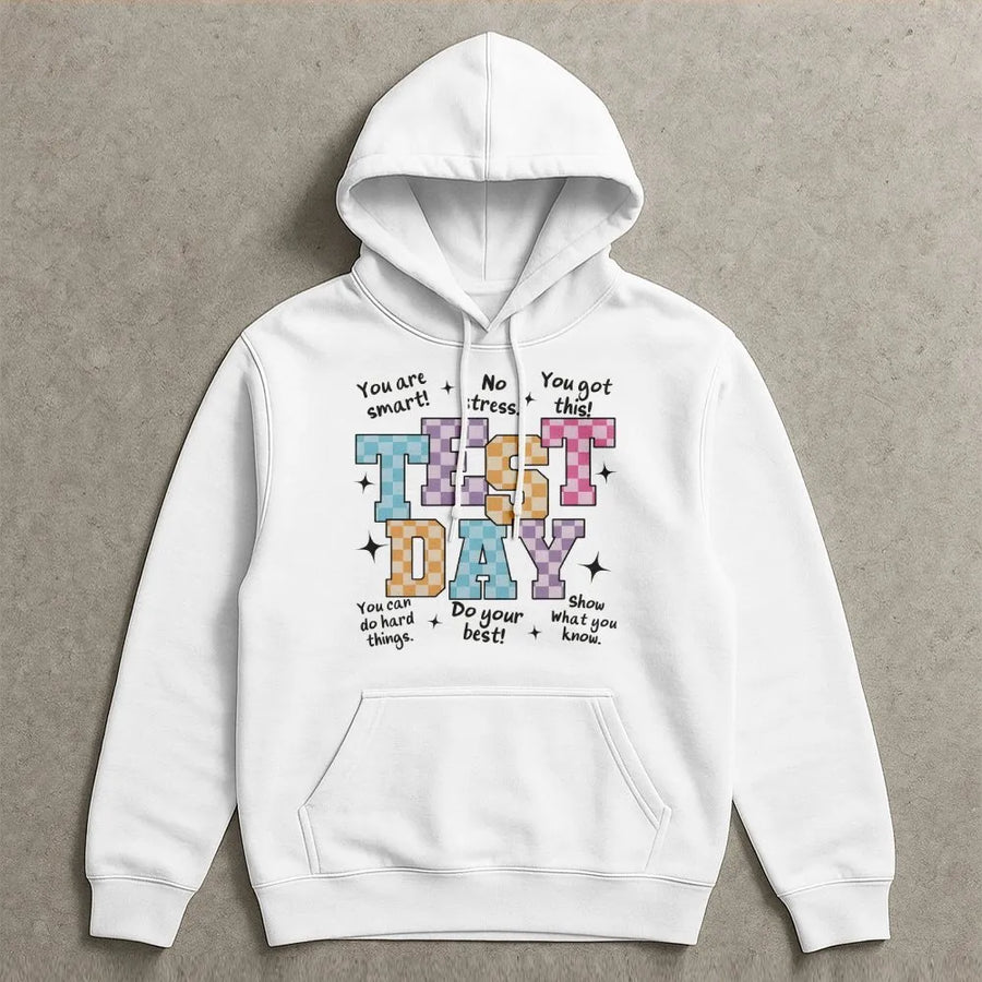 Test Day Hoodie | Retro Motivational Quote | Cozy Crewneck | Teacher Testing Week Gift