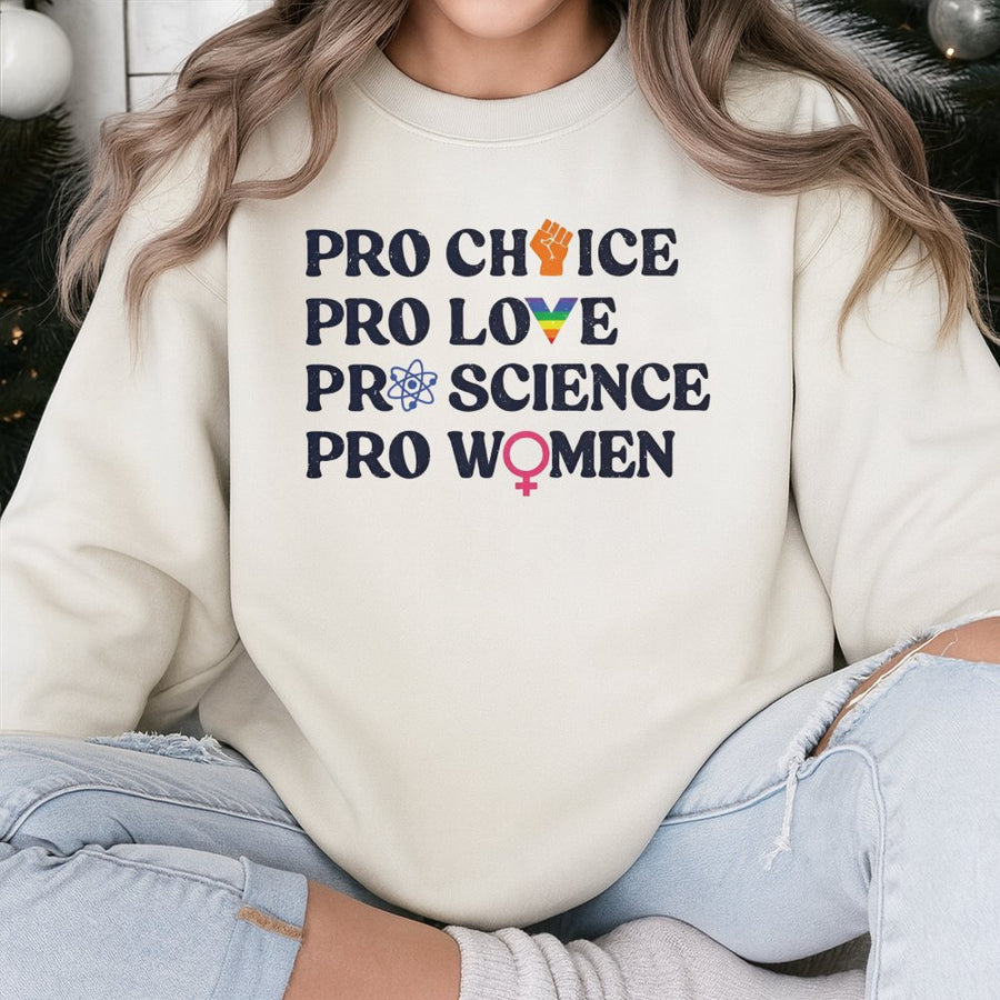 Pro Choice Feminist Sweatshirt | Pro Science Equality Graphic Print | Premium Cotton Blend | Empowering Activist Gift for Women