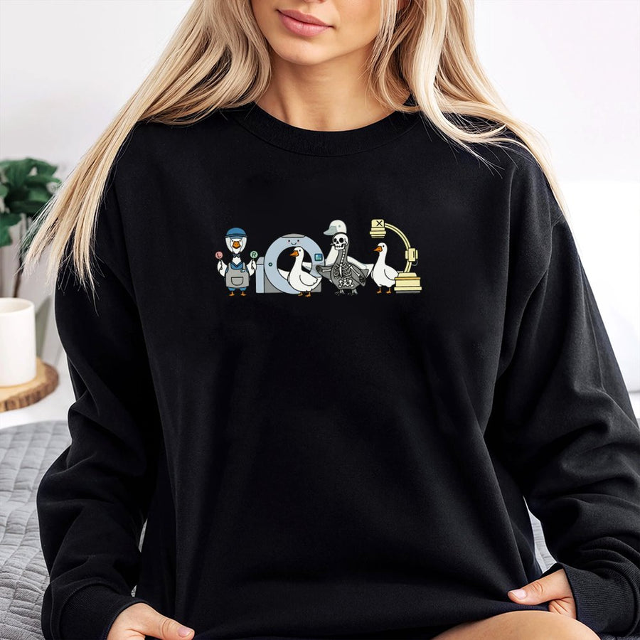 Radiology Goose Sweatshirt | Funny X-Ray Tech Graphic | Premium Cotton Blend Crewneck | Medical Student Radiologic Technologist Gift