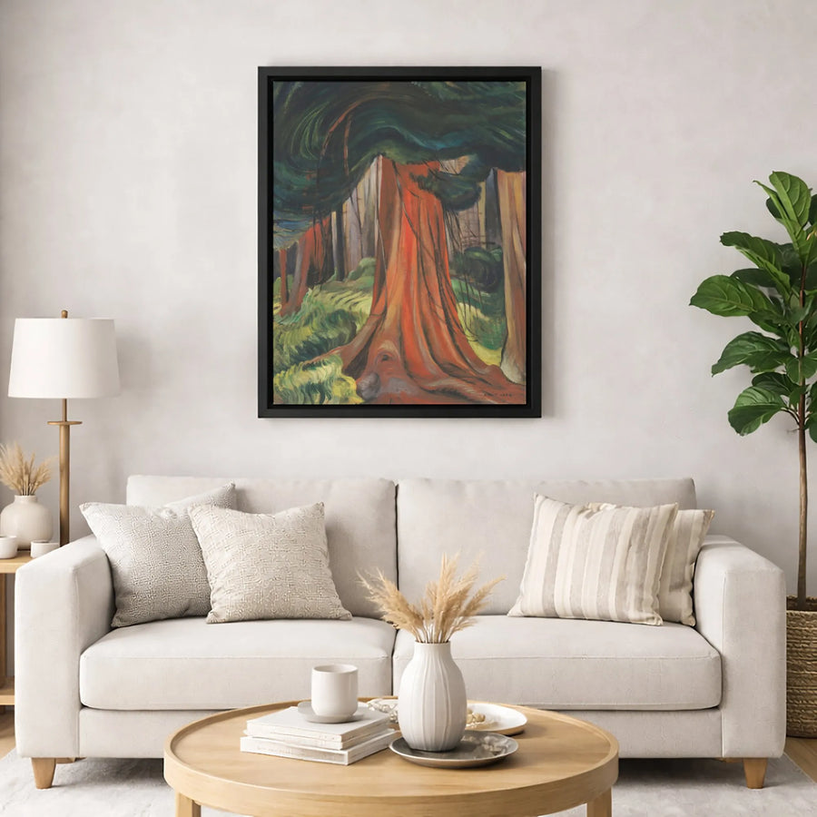 Emily Carr Red Cedar Tree Wall Art | Impressionist Forest Landscape Canvas Print | Premium Gallery Wrap Decor | Nature Lover Home Office Gift
