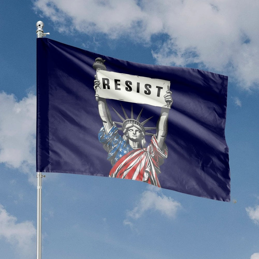Statue of Liberty Flag | Resist Protest Art Design | Premium Polyester Weather-Resistant Decor | Patriotic Outdoor House Flag