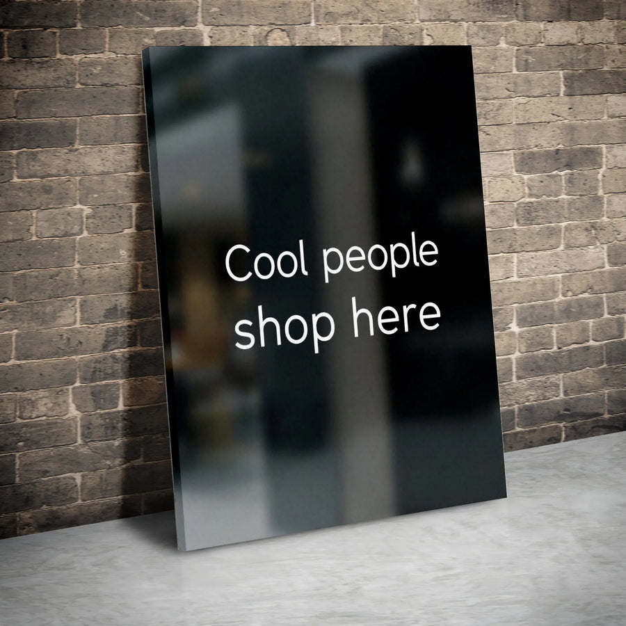 Cool People Shop Here Canvas | Modern Minimalist Typography Wall Art | Premium Gallery Wrapped 1.25 Inch Profile | Trendy Office Decor Quote Print
