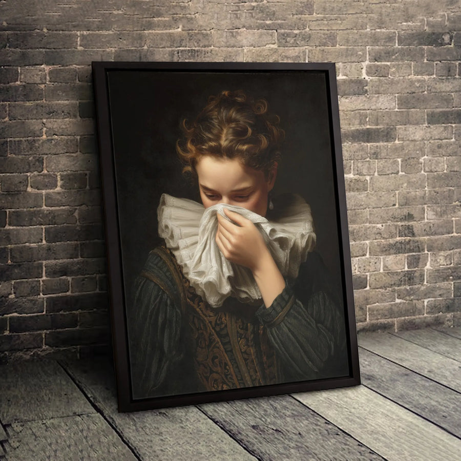 Dutch Golden Age Portrait Canvas | Renaissance Style Woman Wall Art | Premium 1.25-Inch Gallery Wrap | Moody Fine Art Home Decor Gift