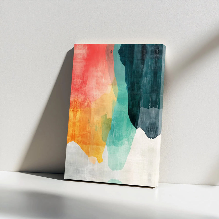 Abstract Canvas Wall Art | Modern Color Block Painting Print | Thick Gallery Wrapped Canvas | Premium Living Room & Office Decor