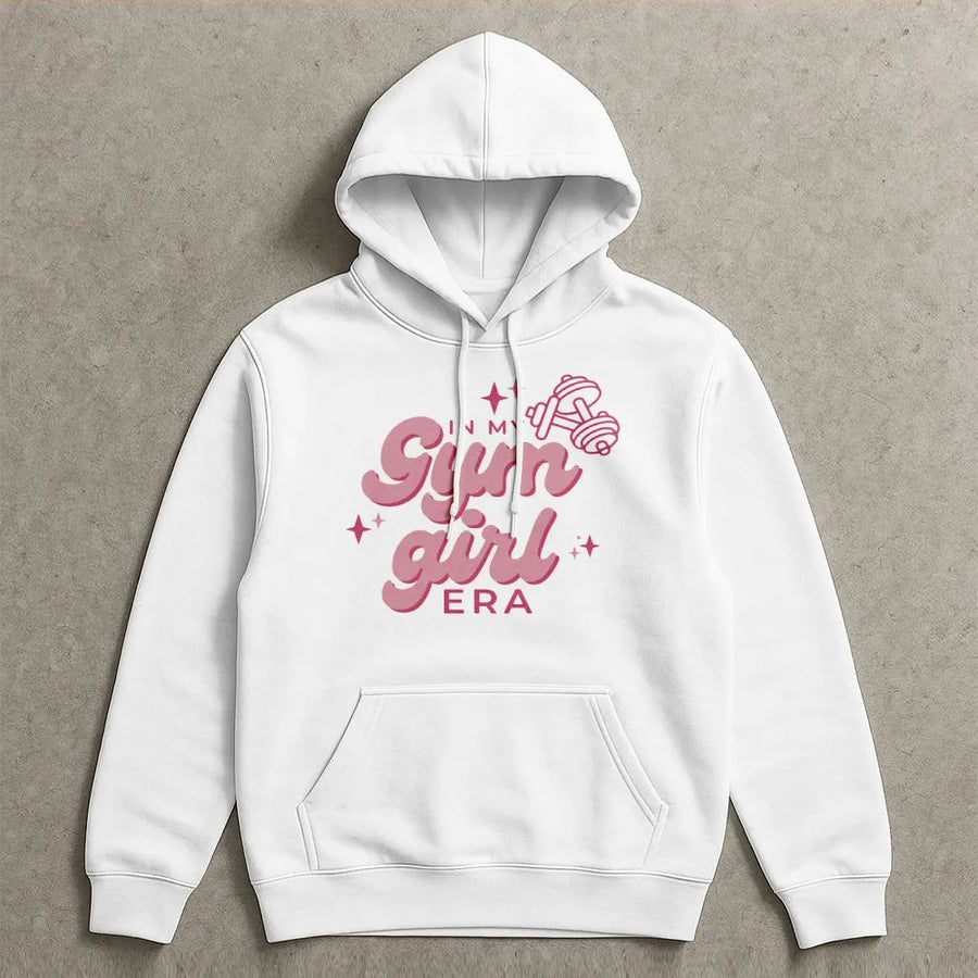 In My Gym Girl Era Hoodie | Cute Workout Aesthetic Graphic Sweatshirt | Premium Cotton Blend Pullover | Fitness Lover Gift For Women
