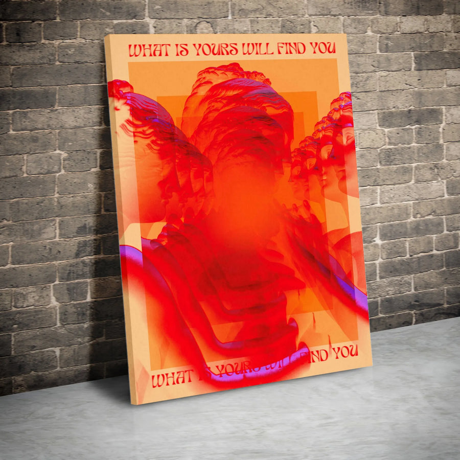 What Is Yours Will Find You Wall Art | Surreal Greek Statue Poster | Premium Gallery Wrapped Canvas | Minimalist Aesthetic Home Office Decor