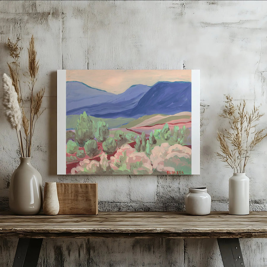 Provence Landscape Canvas Print | Impressionist Hillside Painting Wall Art | Premium Gallery Wrap Canvas | Boho Living Room Decor Gift
