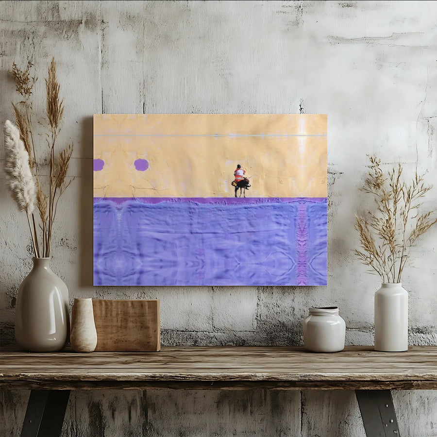 Abstract Rider Canvas Print | Textured Color Block Wall Art | Premium Gallery Wrap Canvas | Modern Living Room Decor Gift