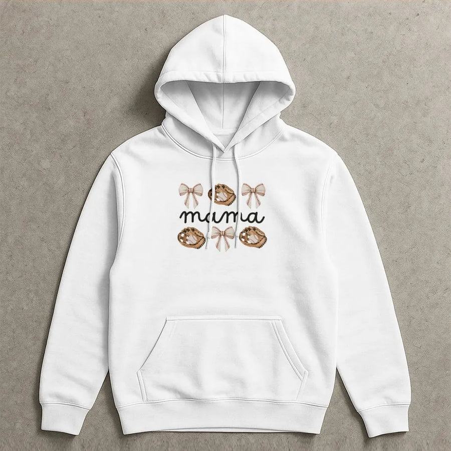 Baseball Mama Hoodie | Coquette Game Day Tee with Bows Graphic | Soft Comfort Colors Cotton | Baseball Season Gift for Sport Mom