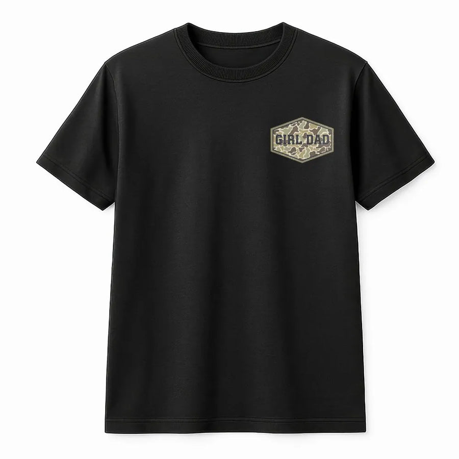 Comfort Colors Girl Dad Shirt | Retro Camouflage Chest Logo | Premium Cotton Tee | Father's Day Gift for New Dad